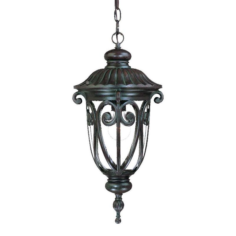 Hivvago Naples 1-Light Marbelized Mahogany Hanging Light