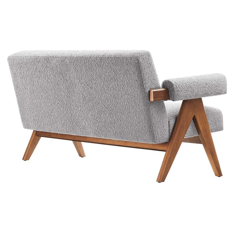 Modway EEI-6504-LGR Lyra Boucle Fabric Loveseat, Light Gray image number 4