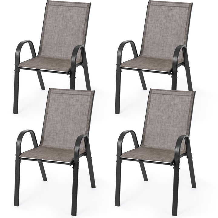 Sour Citrus Stackable Outdoor Patio Dining Chairs Set of 4