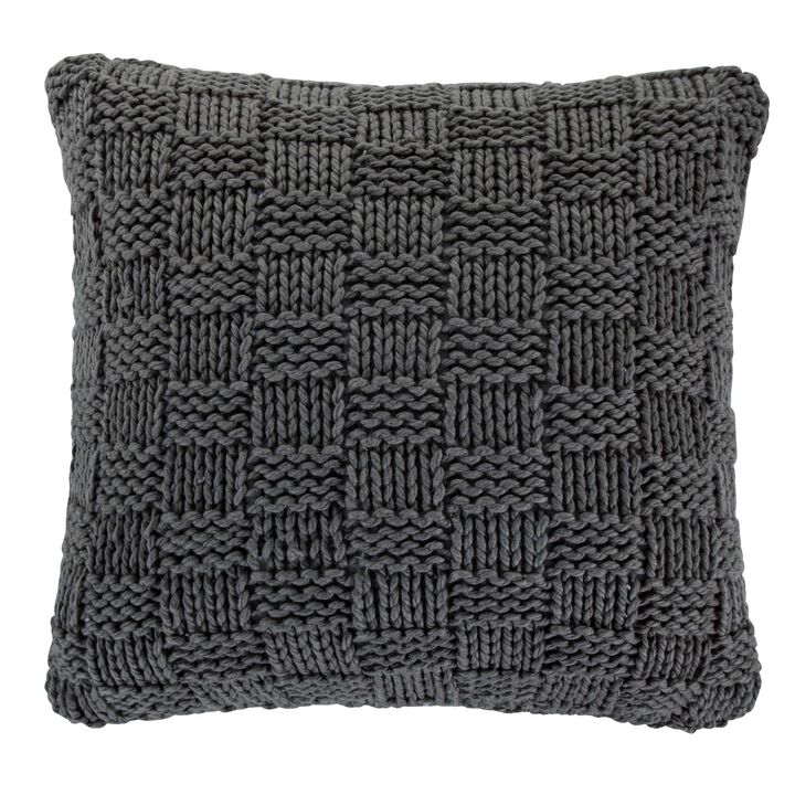 Chess Knit Slate Euro Pillow