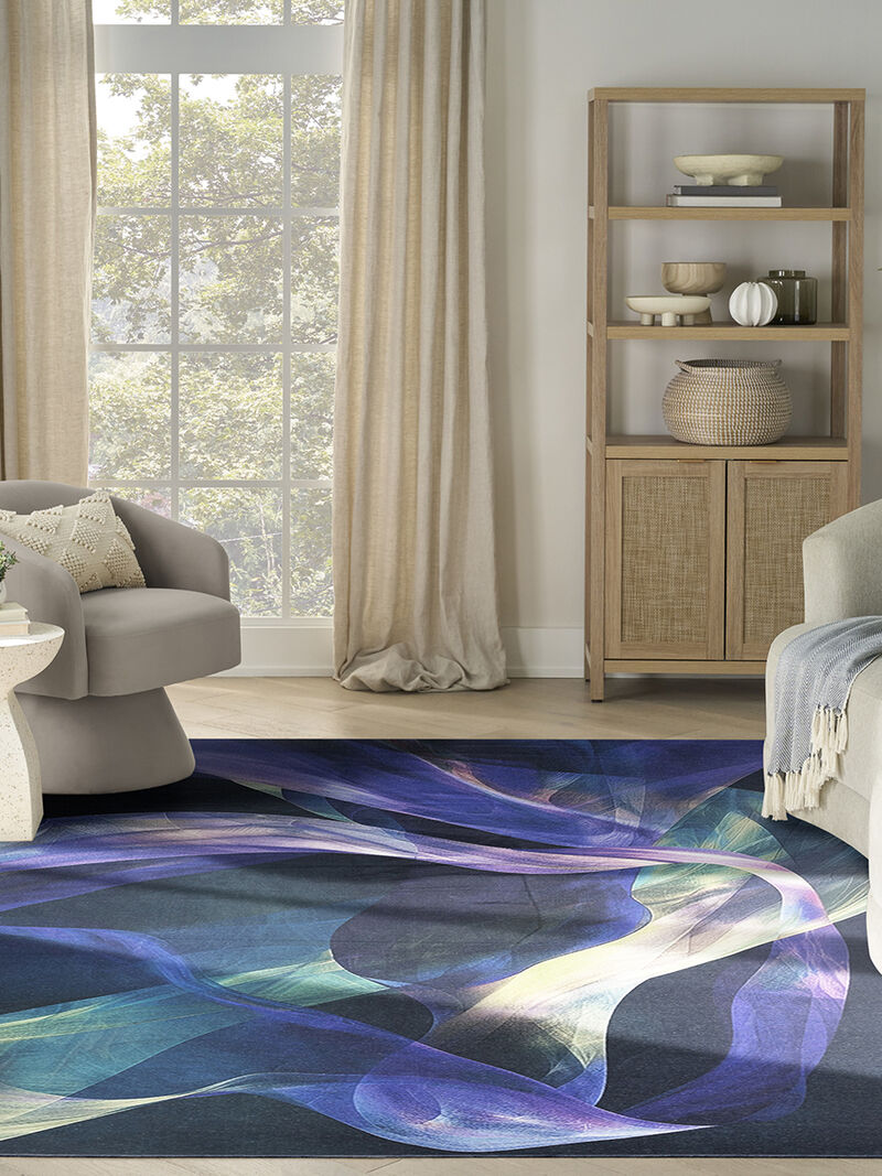 Nourison Washables NWB16 Turquoise/Multicolor 9'2" x 12' Rug