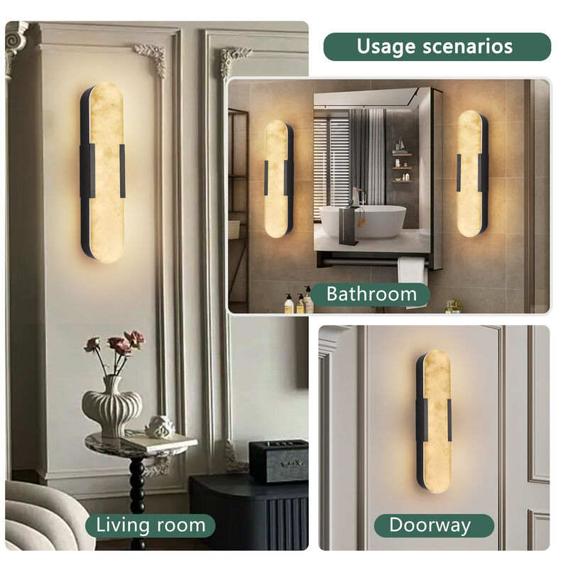 3.5 in. 1-Light LED Wall Sconce with Stone Shade (Set of 2) image number 4