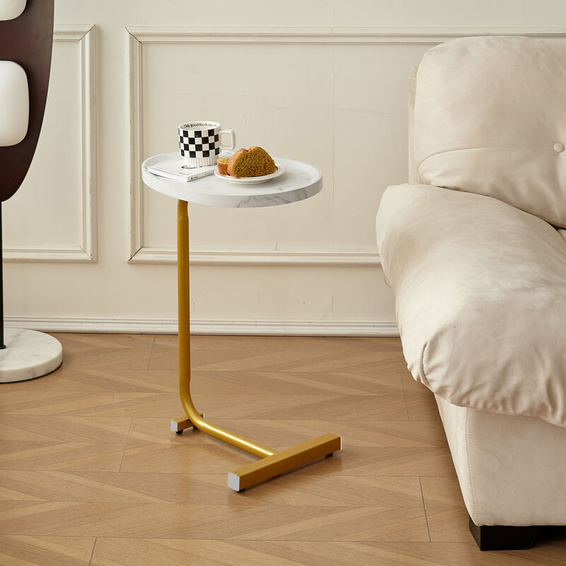 Streamdale White C-shaped Side Table Set image number 8