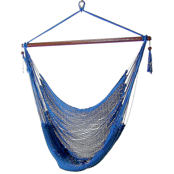 Sunnydaze Extra Large Polyester Rope Hammock Chair and Spreader Bar