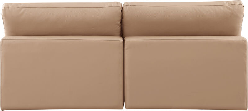 Meridian Furniture Comfy Tan Vegan Leather Modular Sofa