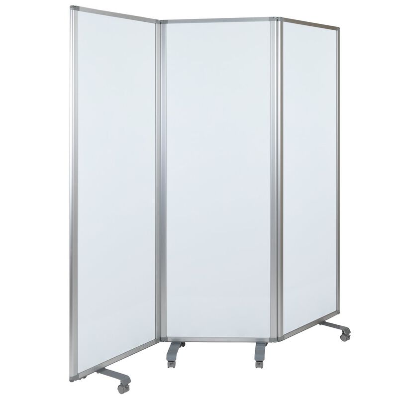 Flash Furniture Mobile Magnetic Whiteboard Partition with Lockable Casters, 72"H x 24"W image number 0