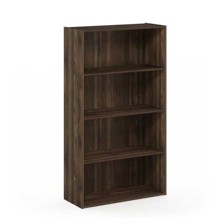 Furinno Pasir 4-Tier Open Shelf, Columbia Walnut