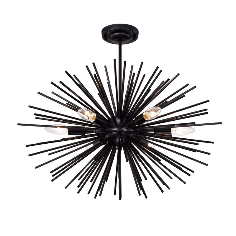 Justa Sputnik Black 6-Light Industrial Chandelier image number 7