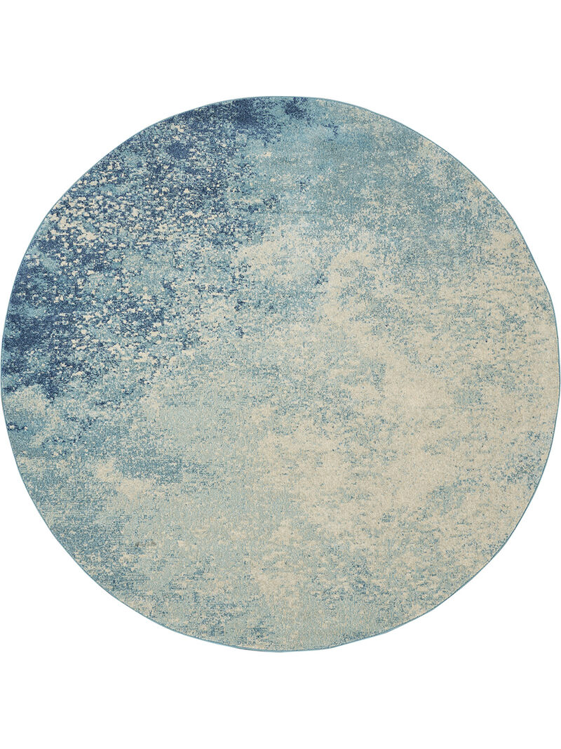 Passion PSN10 Navy/Light Blue 8' x Round Rug image number 0