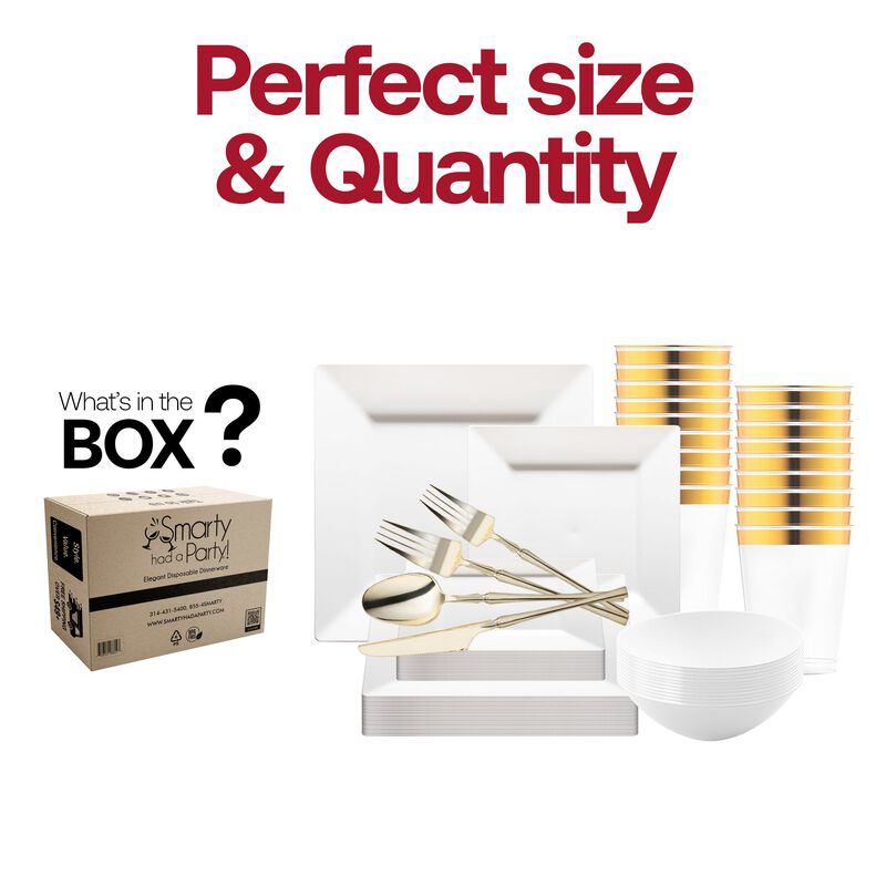 White Square Plastic Tableware Set (120 Sets) image number 4
