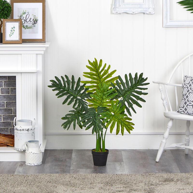 HomPlanti 3" Philodendron Artificial Plant (Real Touch)