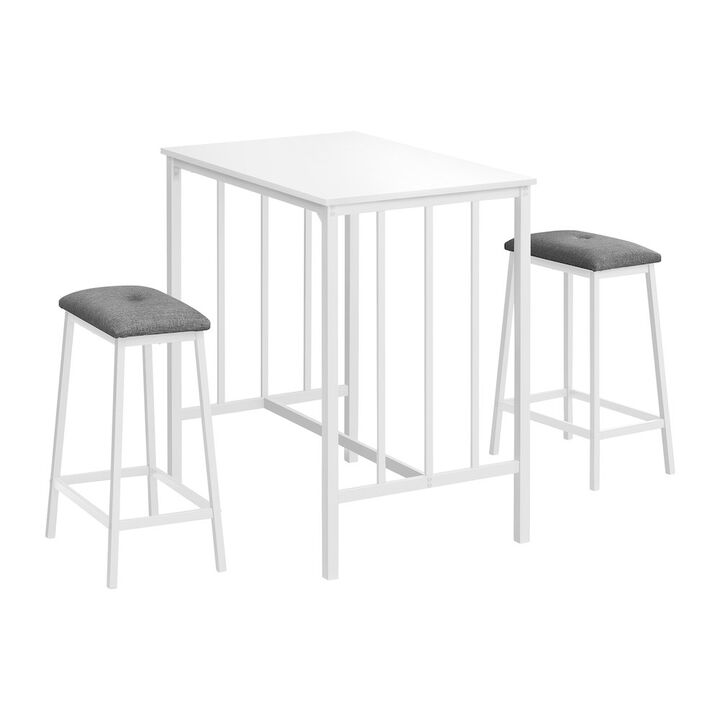 Contemporary Dining Set in White,Grey color