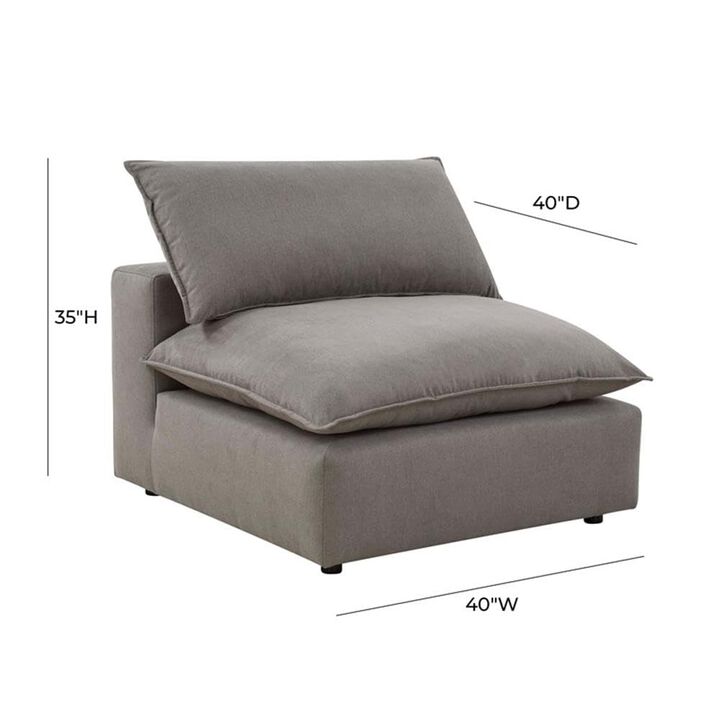 Cali Slate Performance Fabric Armless Chair