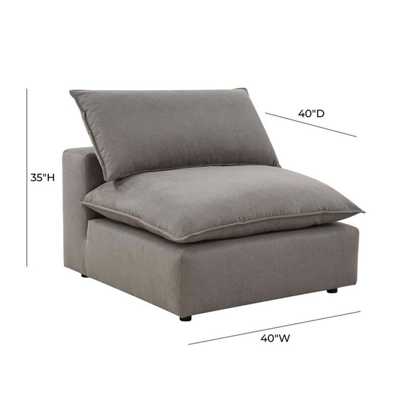 Cali Slate Performance Fabric Armless Chair image number 1