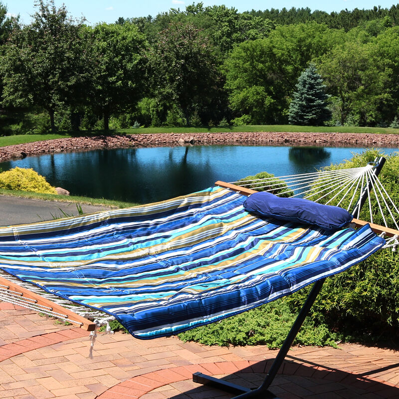 Sunnydaze Outdoor Polyester Hammock Pad and Pillow Set image number 2