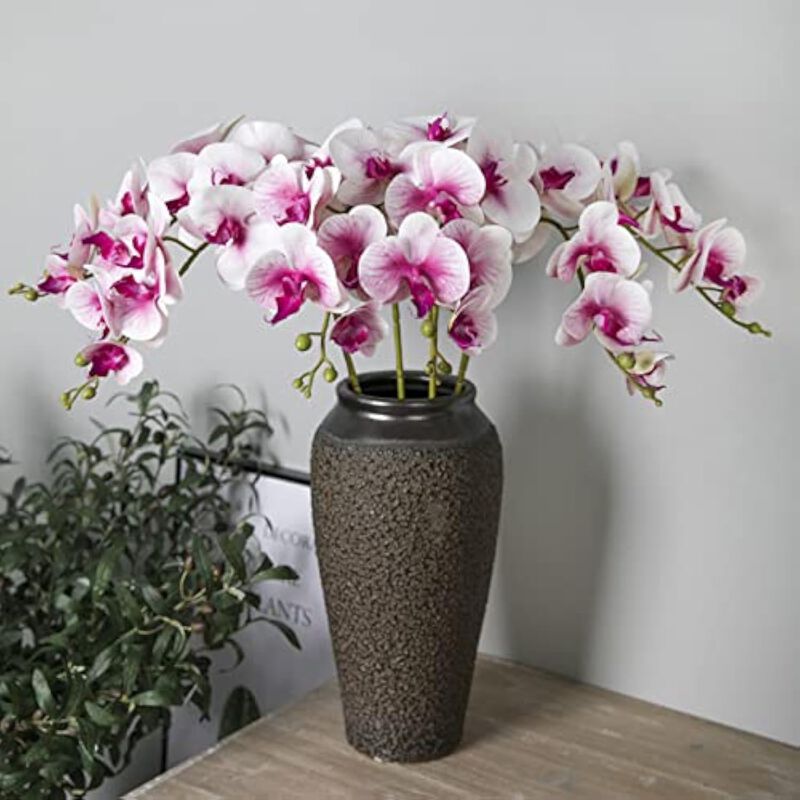2 Bundle Purple Artificial Orchid Flower Stems Wedding Centerpiece Decor image number 3