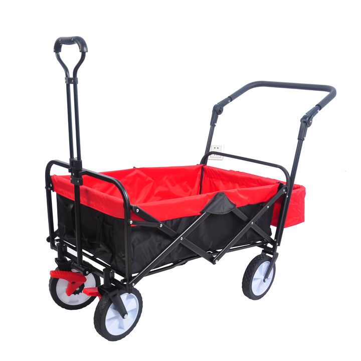 Streamdale Folding Outdoor Utility Wagon with Drink Holder