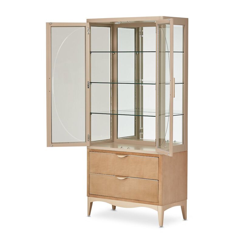 Michael Amini Malibu Crest Display Cabinet - Chardonnay