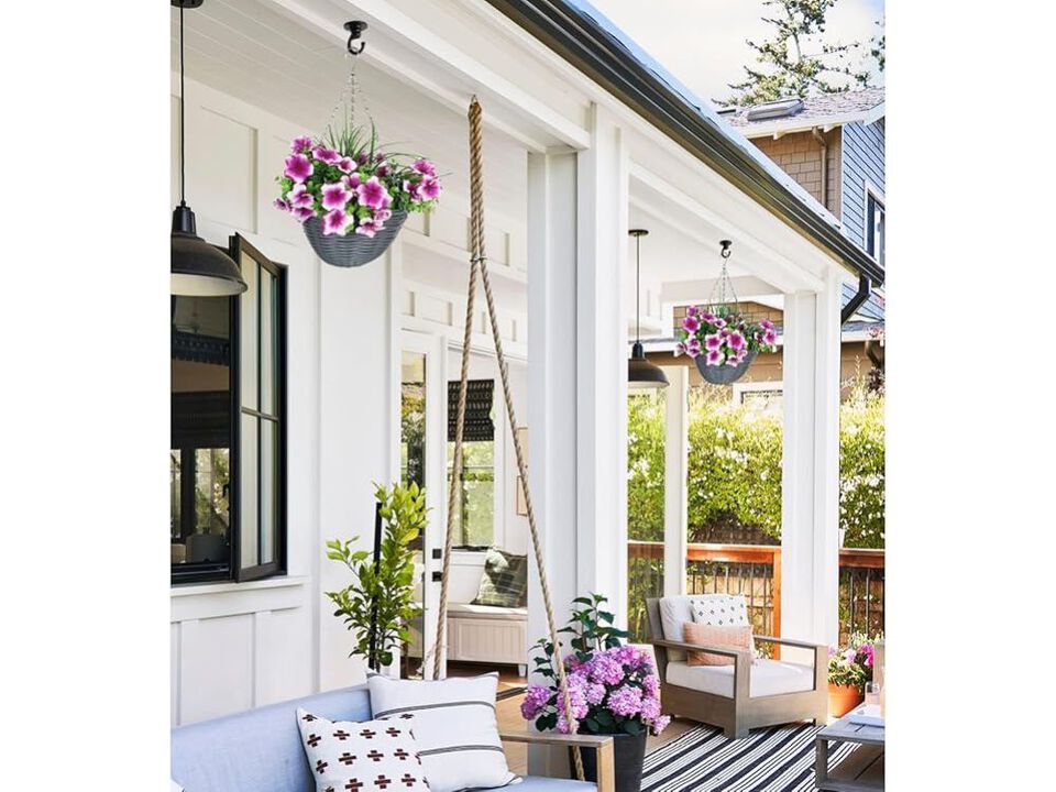 Pink Artificial Hanging Eucalyptus Flowers Outdoor Home Decor