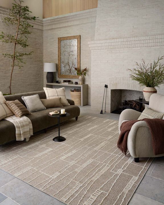 Bexley BEX05 2'7"x4' Mushroom/Natural Rug by Amber Lewis &times; Loloi