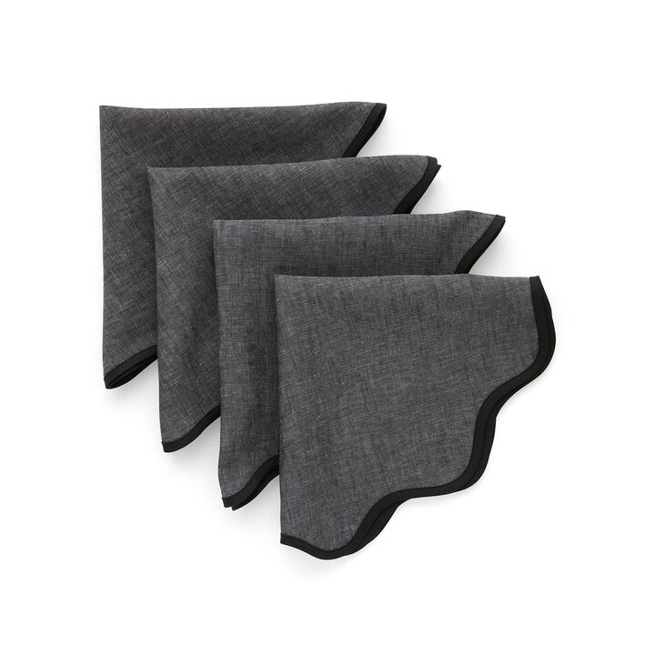 Linen Dinner Napkins - Giselle Scallop Edge