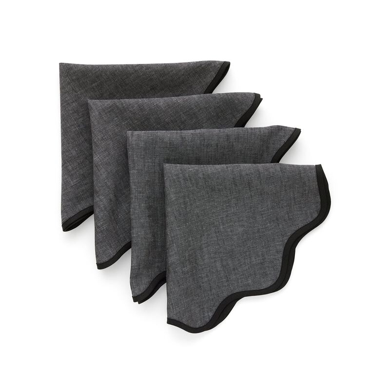 Linen Dinner Napkins - Giselle Scallop Edge image number 0