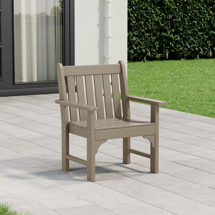 WestinTrends Outdoor Patio HDPE Garden Dining Arm Chair