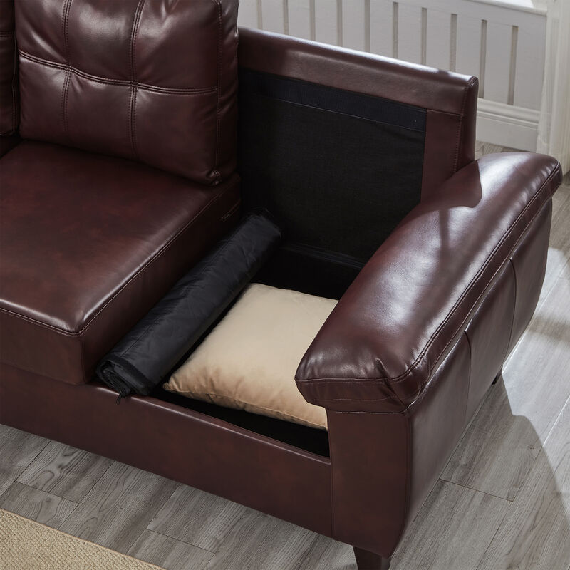 Buldef Breathable Faux-Leather Sofa image number 4