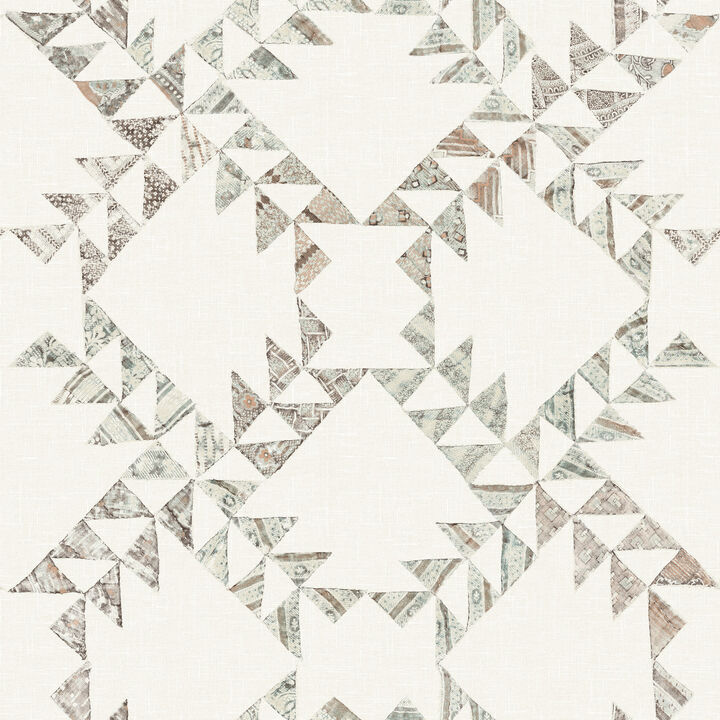 Scrap Quilt Light Brown Wallpaper (Set of 2)