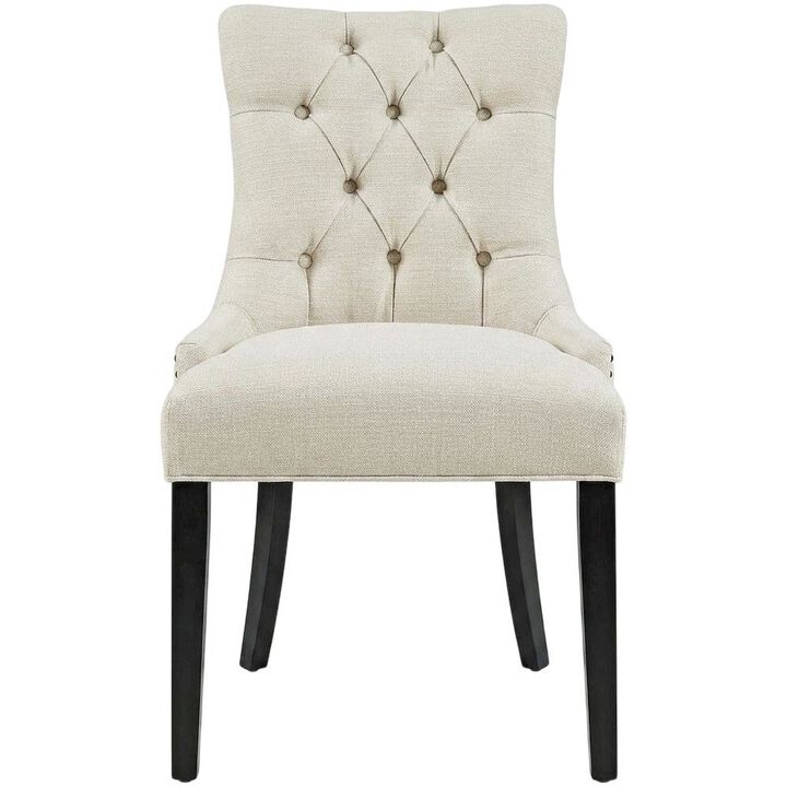 Tufted Upholstered Fabric Dining Chair for Kitchen and Dining Room, Beige