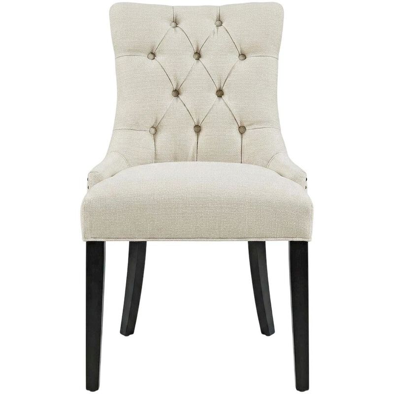 Tufted Upholstered Fabric Dining Chair for Kitchen and Dining Room, Beige image number 0