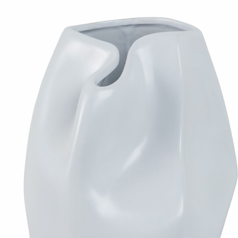 Cer, 14"h Abstract Vase, White image number 4