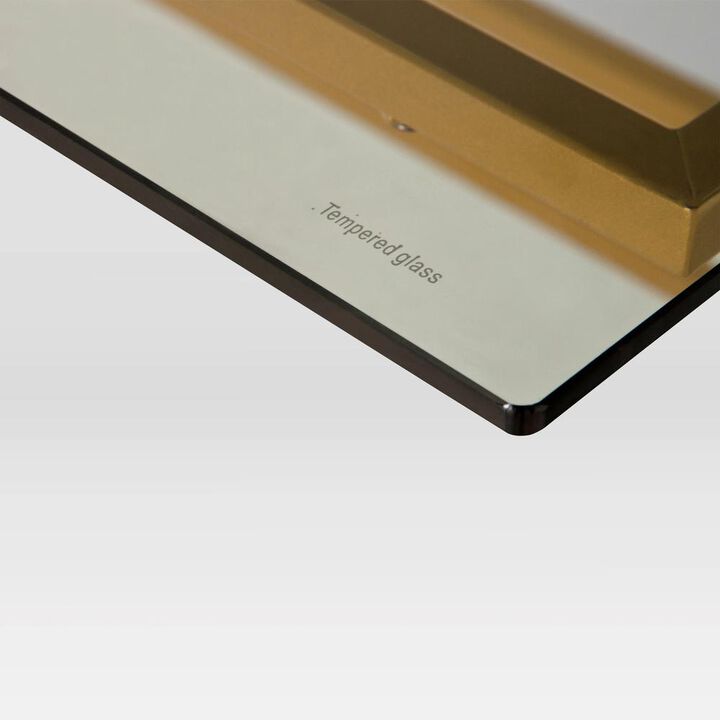 Techni Mobili Home Office Writing Desk wih riser, Gold