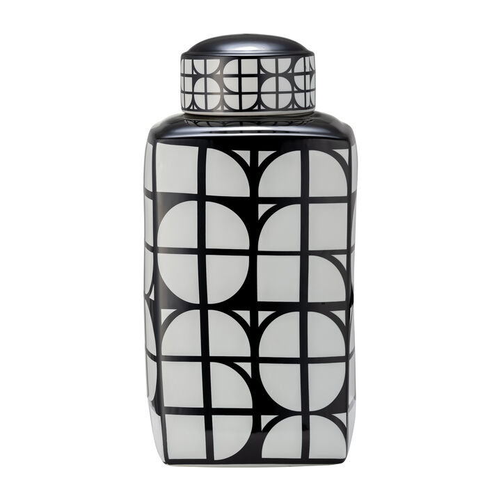 18H Square Jar W/ Lid