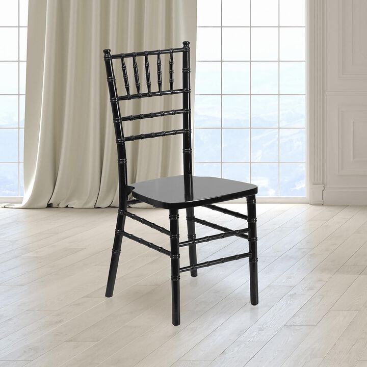 Flash Furniture HERCULES Series Black Wood Chiavari Chair