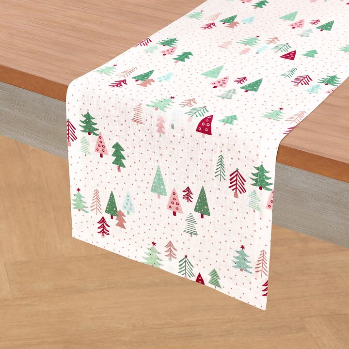 Linen Table Runner - Modern Christmas