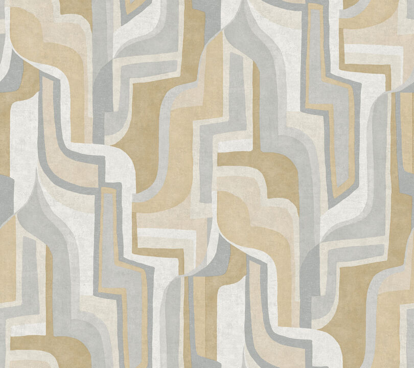 Tulum Khaki Surreal Shapes Wallpaper