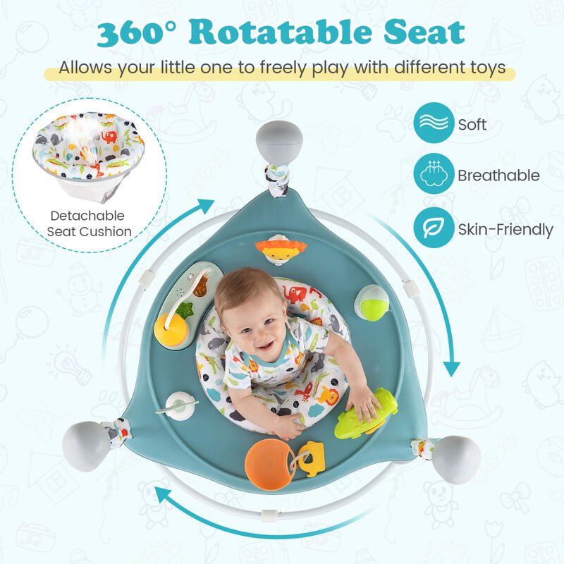 Baby Jumper Activity Center with Rotatable Seat and Interactive Toys image number 3