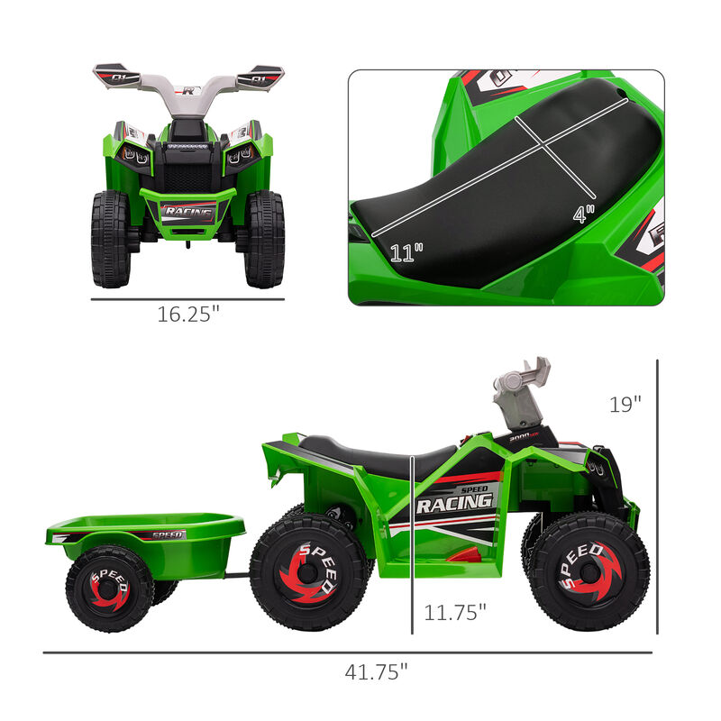 BreeBe 6V Electric Toy Car with Back Trailer, Forward Backward, Wear-Resistant Wheels image number 2