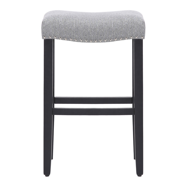 WestinTrends 29" Upholstered Backless Saddle Seat Bar Stool