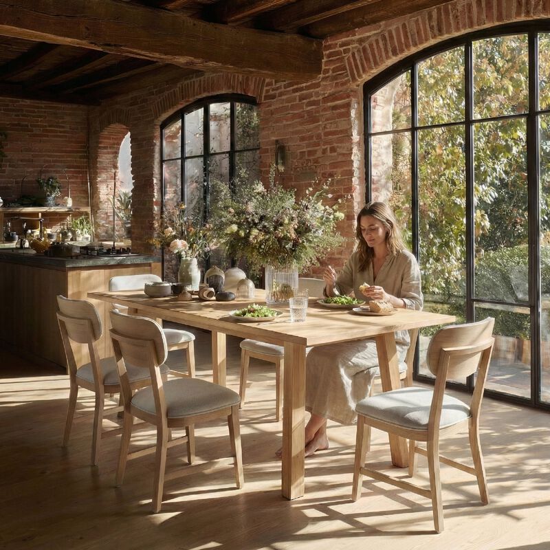 COLAMY PURA Solid Wood Dining Chair with OEKO-TEX&reg; Fabric image number 8
