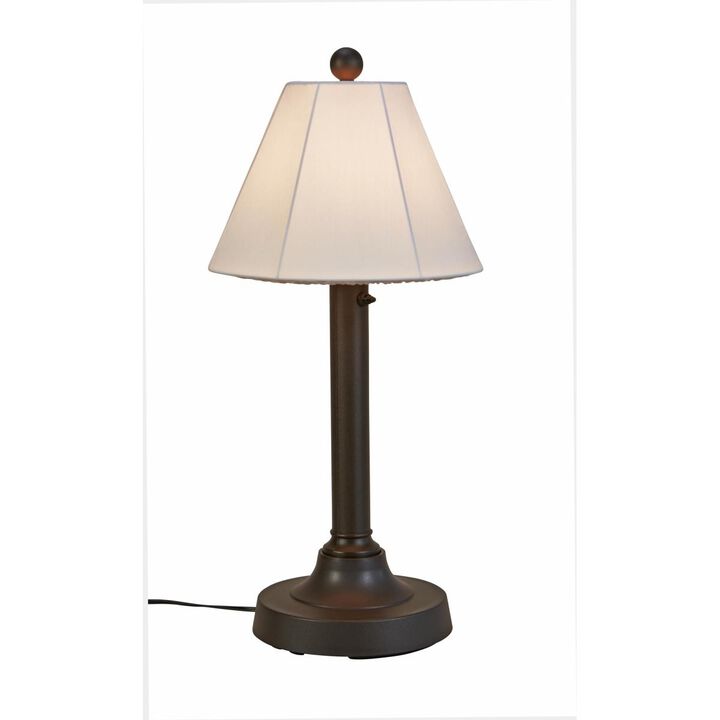 Patio Living Concepts Malibu 30 in. Outdoor Table Lamp with 2 in. Bronze Resin Body and  Canvas Sunbrella Shade Cover