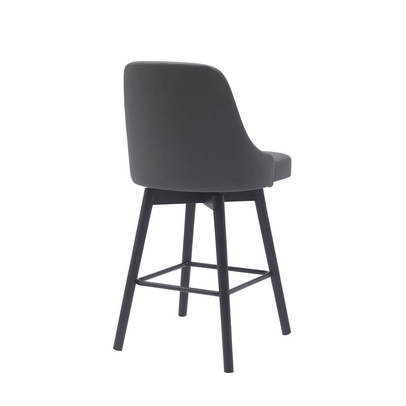 HomeRoots Solid Wood Frame Faux Leather Armless Counter Stool image number 3