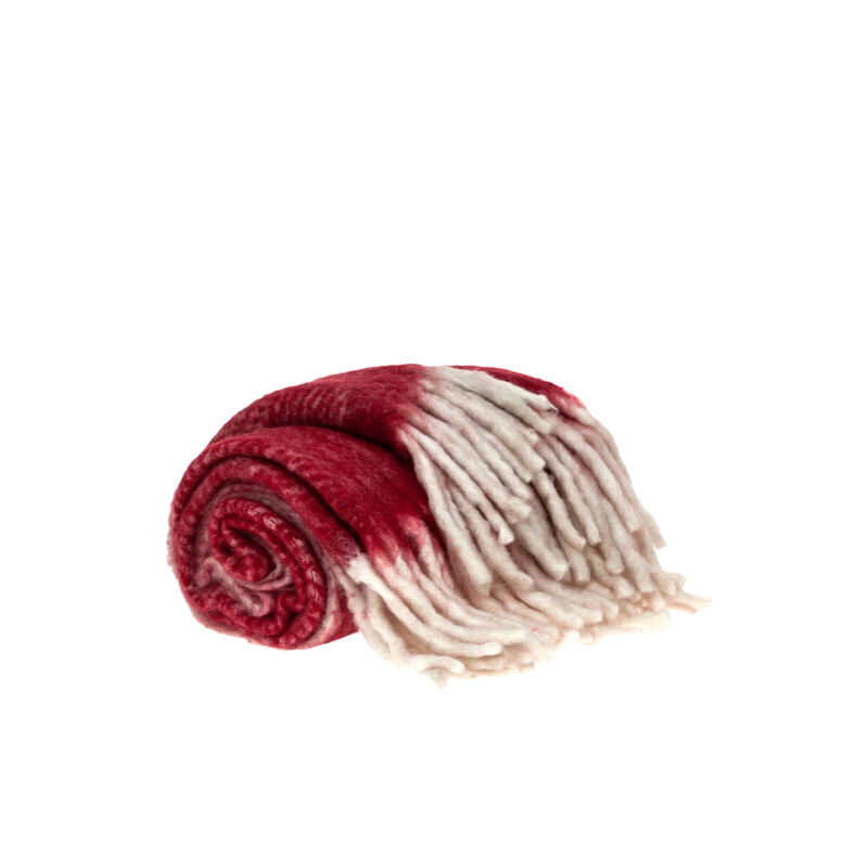 HomeRoots Red Woven Acrylic Solid Color Reversable Throw image number 2