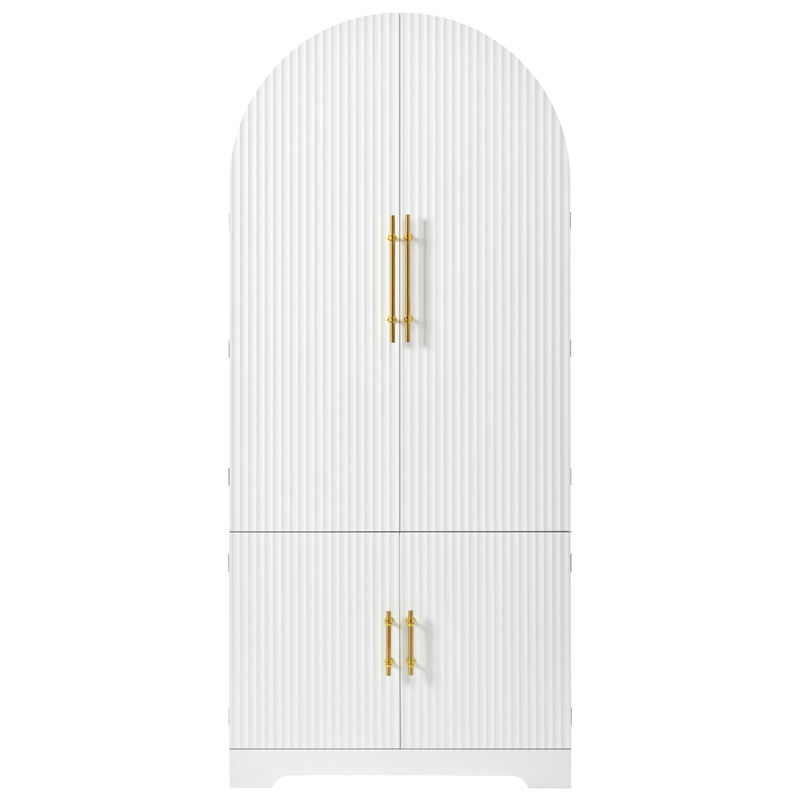 Merax Elegant Arched Fluted Storage Kitchen Cabinet image number 0