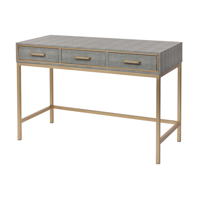 Sands Point Grey Desk - 3 Drawer