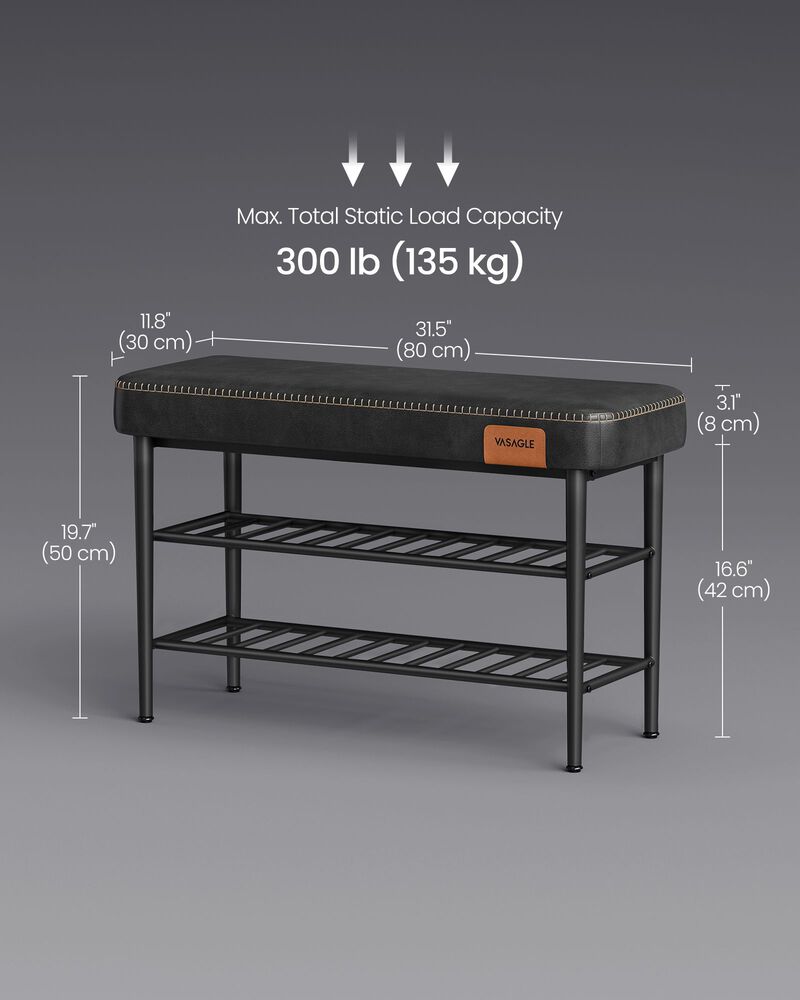 Shoe Bench with Metal Shelves: Stylish and Functional Storage for Organized Entryways image number 6