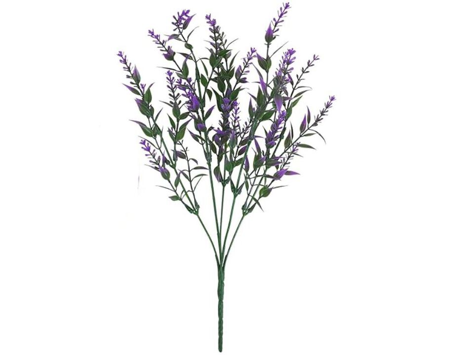 42 Piece Lavender Artificial Hanging Flowers UV Resistant Outdoor Window Box