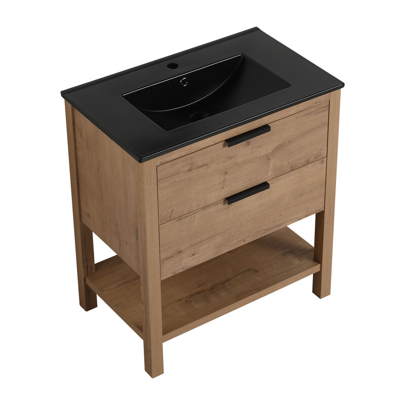 Streamdale 30 Inch Bathroom Vanity Plywood With 2 Drawers