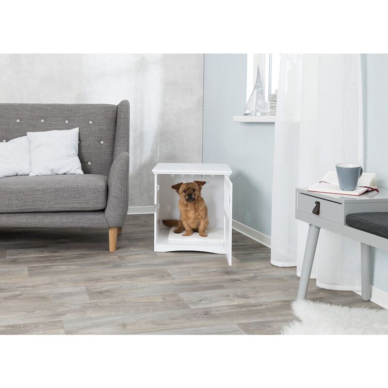 TRIXIE 1-Door 20" Wooden Indoor Furniture Style Crate for Small Dogs, White image number 2